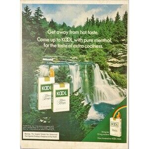 Kool Filter cigarettes "Get Away from Hot Taste" Vintage Print Ad 1972